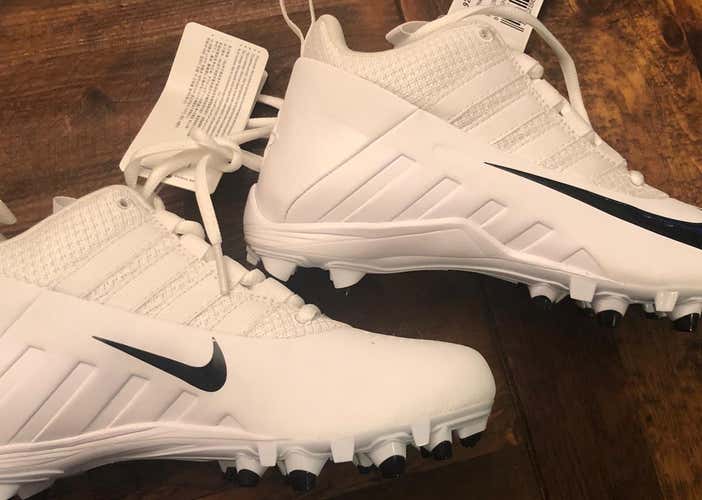 New Nike Huarache Vi Lax Cleats White Unisex Molded High Top Lacrosse 3.5 3.5Y White