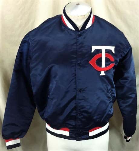 Vintage 80's Starter Minnesota Twins Baseball (Large) Retro MLB Snap Up Satin Jacket