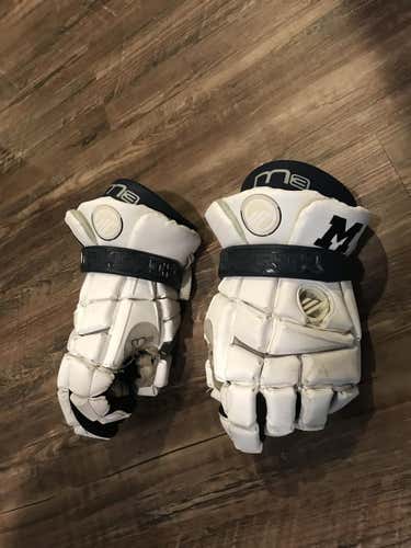 White Maverik M3 Lacrosse Gloves 12"