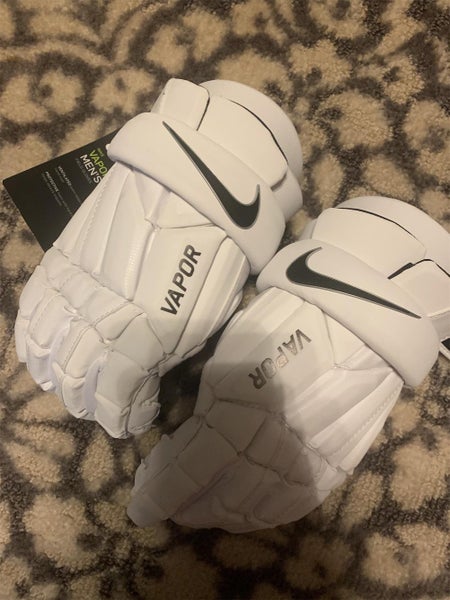 White New Player Vapor Lacrosse Gloves