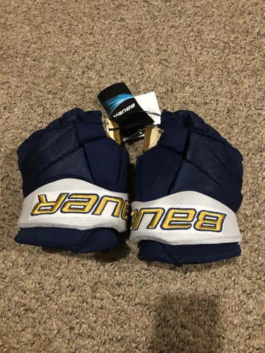 New Team Virtua Blue Junior Bauer Gloves 10"