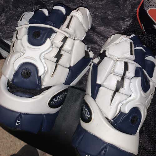 White And Blue New Gait Lacrosse Gloves