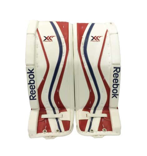New (White/Red/Blue) Senior 35" Reebok Premier XLT Goalie Leg Pads