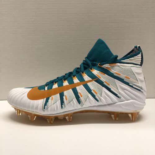 Nike Alpha Menace Elite Flyknit Football Cleats Miami Dolphins AJ6547-302 sz 12