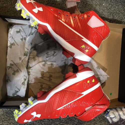 Red Men's Molded Cleats High Top