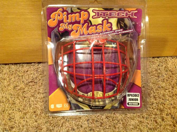 New Itech RP630i2 Red Goalie Cage Junior Pimp My Mask
