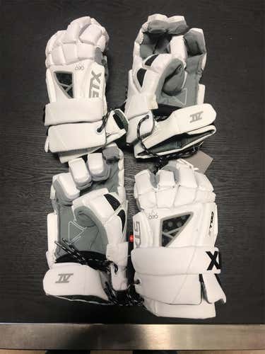 White New Player Cell IV Lacrosse Gloves 12"