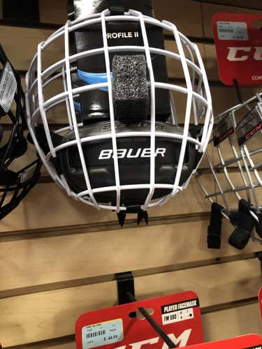 New Senior small Bauer Profile II Facemask Full Cage- white
