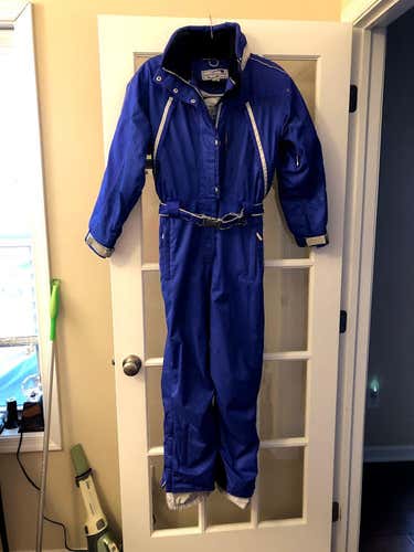 Women's Medium Obermeyer, Size 10 Petite, Purplish-Blue/Silver Trim Ski Suit