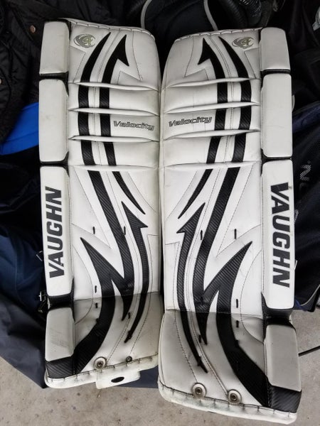 White Senior 34" Vaughn Velocity V4 Goalie Leg Pads
