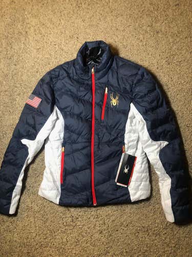 New US SKI TEAM Official Olympic Men's Small Spyder Down Jacket