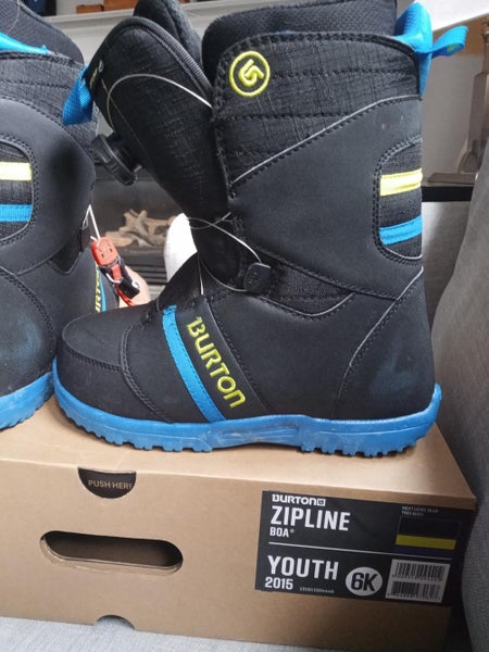 Kid's 6.0 (Women's 7.0) Burton Zipline Boa Snowboard Boots All Mountain Medium Flex