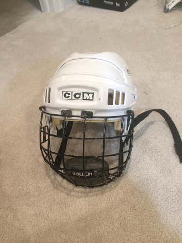 White  Large CCM Helmet Pro Stock
