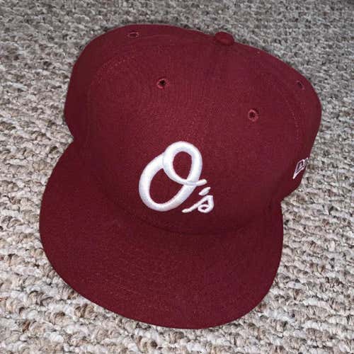 Baltimore Orioles New Era 59Fifty Fitted Hat Size 7 3/4 Maroon