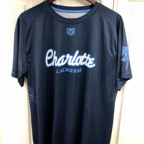 Navy Blue Men's Large Charlotte Lacrosse Shirt