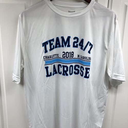 White Men's Large Charlotte Lacrosse Shirt