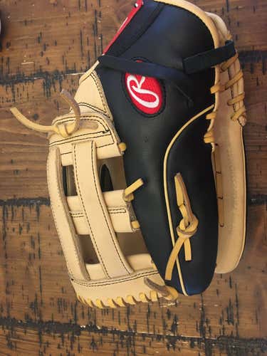 Brown High School/College Rawlings Left Handed Outfield Baseball Glove 12.75"