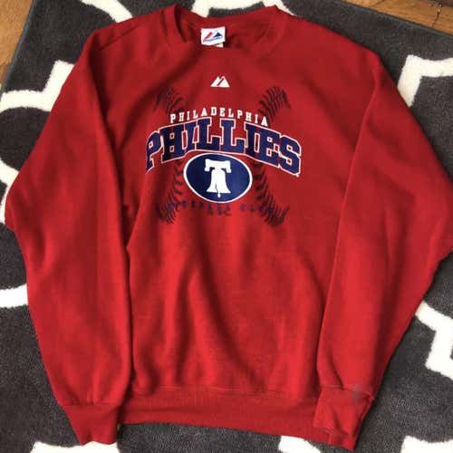 Men's Majestic Philadelphia Phillies Red Sweater Size Medium