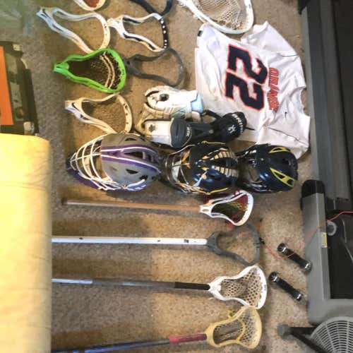 ALL NEGOTIABLE. HEADS, HELMETS, SHAFTS, GLOVES, ELBOW PADS, ETC