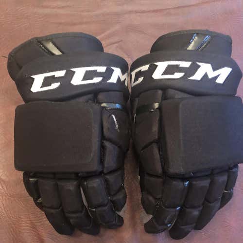 Black Senior CCM LA Kings HG12 Pro Stock Gloves 14" With Shot Blockers