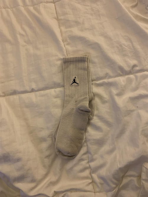 White Men's Large Air Jordan Socks