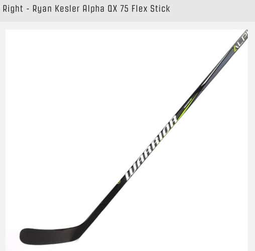 Senior Alpha QX Hockey Stick Toe Pro Stock, Kesler Curve 75 Right