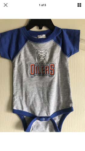 Edmonton Oilers Infant Baby Unisex Soft As A Grape Heather Grey Bodysuit 6M 6 Months NHL