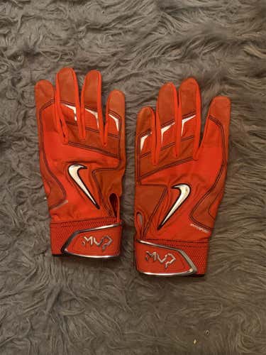 Nike Orange New Large MVP Batting Gloves