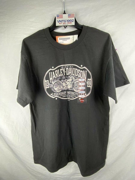 Men’s NEW WITH TAGS -HARLEY-DAVIDSON-Lake Geneva 2018- BLACK T SHIRT Large
