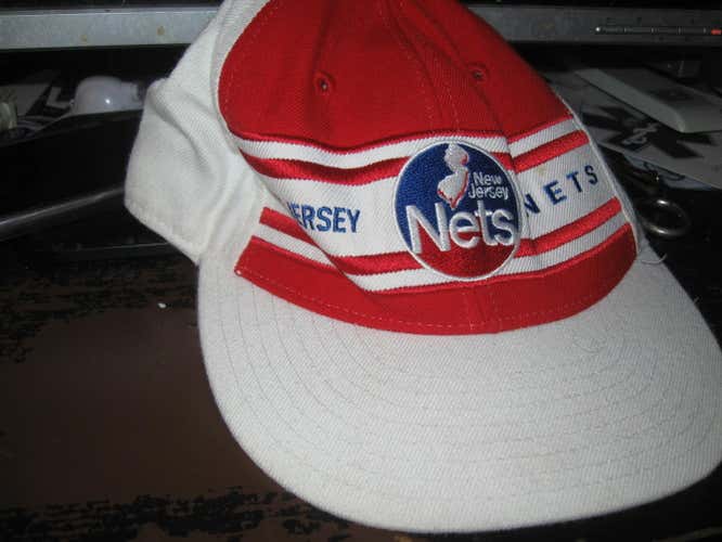 NJ NETS HARDWOOD CLASSICS FITTED   HAT(7 3/8) EMBRIODED! RARE!