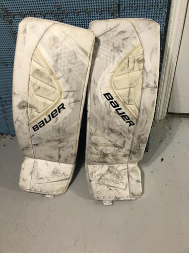 White Senior 35" Bauer Vapor X900 Goalie Leg Pads large size