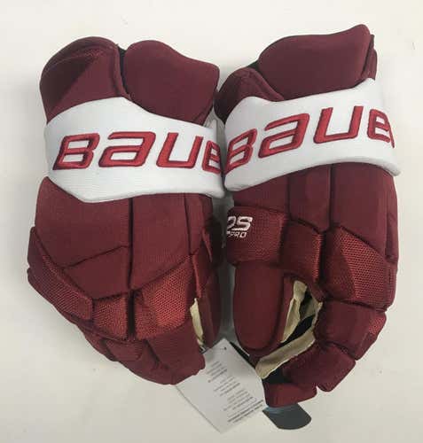 Bauer Supreme 2S Pro Pro Stock Custom Hockey Gloves 14" Umass NEW (5704)
