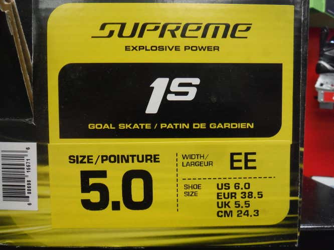 New Junior Bauer Supreme 1s Goalie Skates Size 5EE