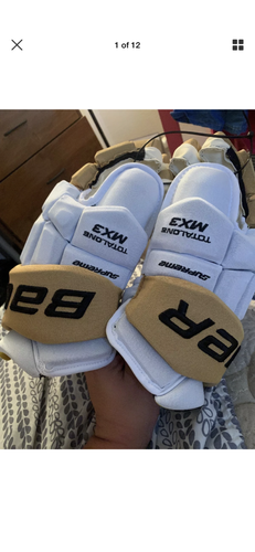 White Vegas Knights  New Bauer Gloves 15" Pro Stock