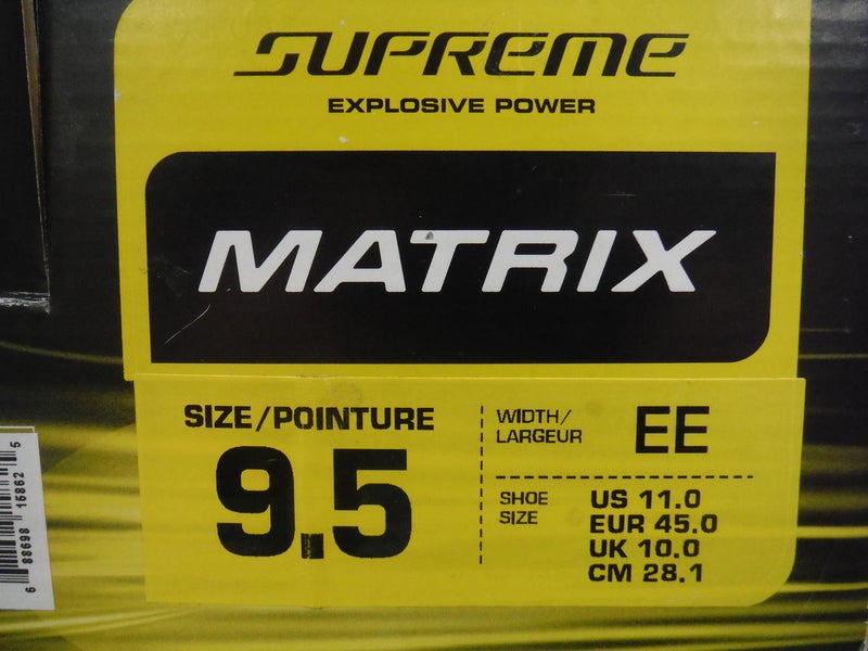 New Senior Bauer Supreme Matrix Hockey Skates Size 9.5EE