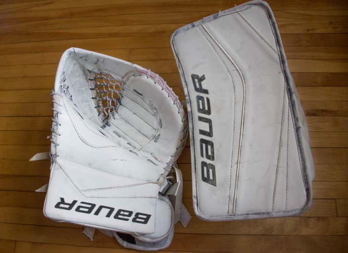 Bauer Reactor 7000 glove and Reactor 5000 blocker
