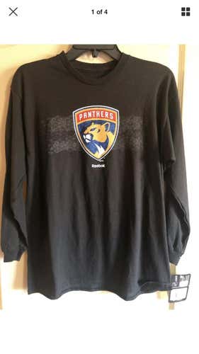 Florida Panthers Reebok Youth Kids Black Long Sleeve Shirt Extra Large XL 18/20