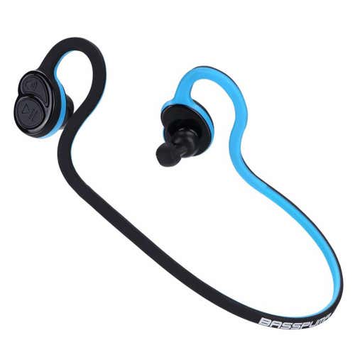 Bluetooth Neck-Strap Sweatproof , Wireless  Sports Headphone (Blue)