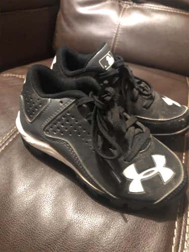 Under Armour Youth Black Kids Baseball Teeball Little League Cleats Shoes