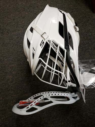 White New Adult Player Cascade S Helmet with Stallion 700 head