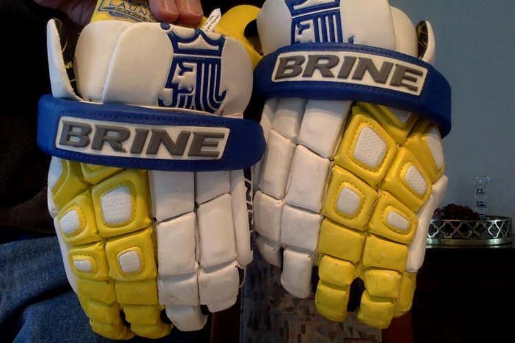 White Player Brine Clutch Elite Lacrosse Gloves