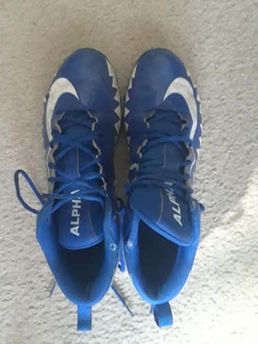 Blue Adult Men's 12 (Women's 13) Turf Cleats Nike High Top