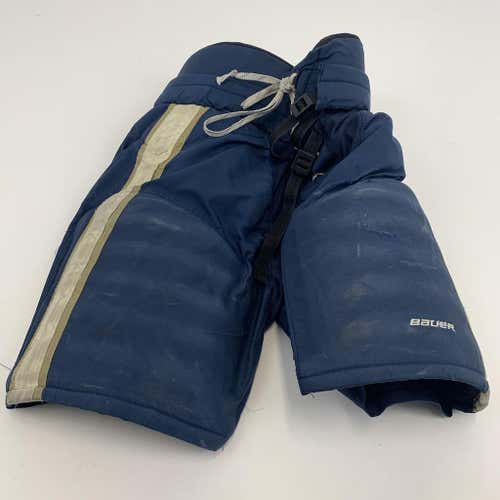 Used | Navy Blue Bauer Pro Stock Player Pants | Small +1" | #EQ417
