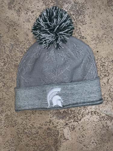 Gray New Michigan State New Era Winter Knit Hat