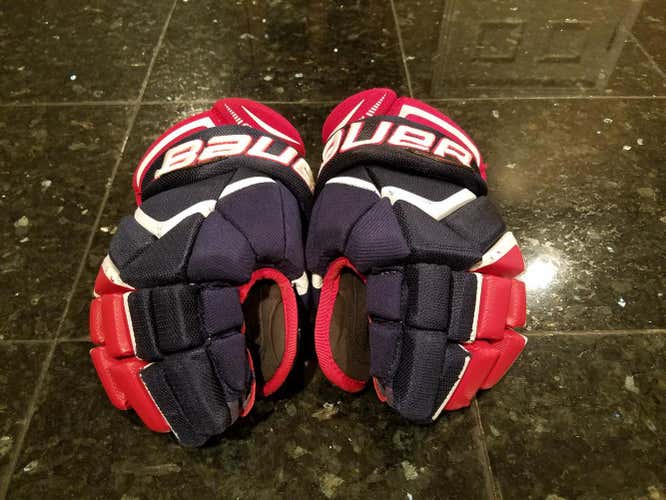 Blue Red Junior Intermediate Bauer Vapor 1X Gloves 12" 30 cm