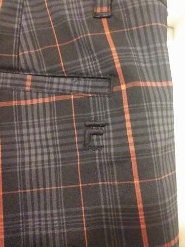 Fila Size 34 Adult Men's Gray Plaid Golf Shorts
