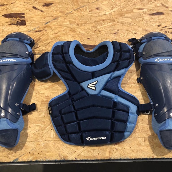 Used Easton M10 Catcher's Leg Guards & Chest Protector in Navy/Columbia