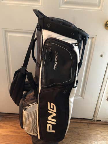 Gray/Black/White Ping Hoofer 14 Stand Bag