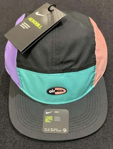 New Nike Air Max Aerobill AW84 Hat Cap Black/Hyper Jade/Bleached Coral Running Hat Cap