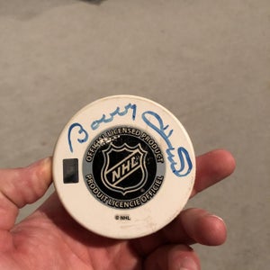 Real Authentic Signed Blackhawks Puck signed By Stan Mikita And Bobby Hull